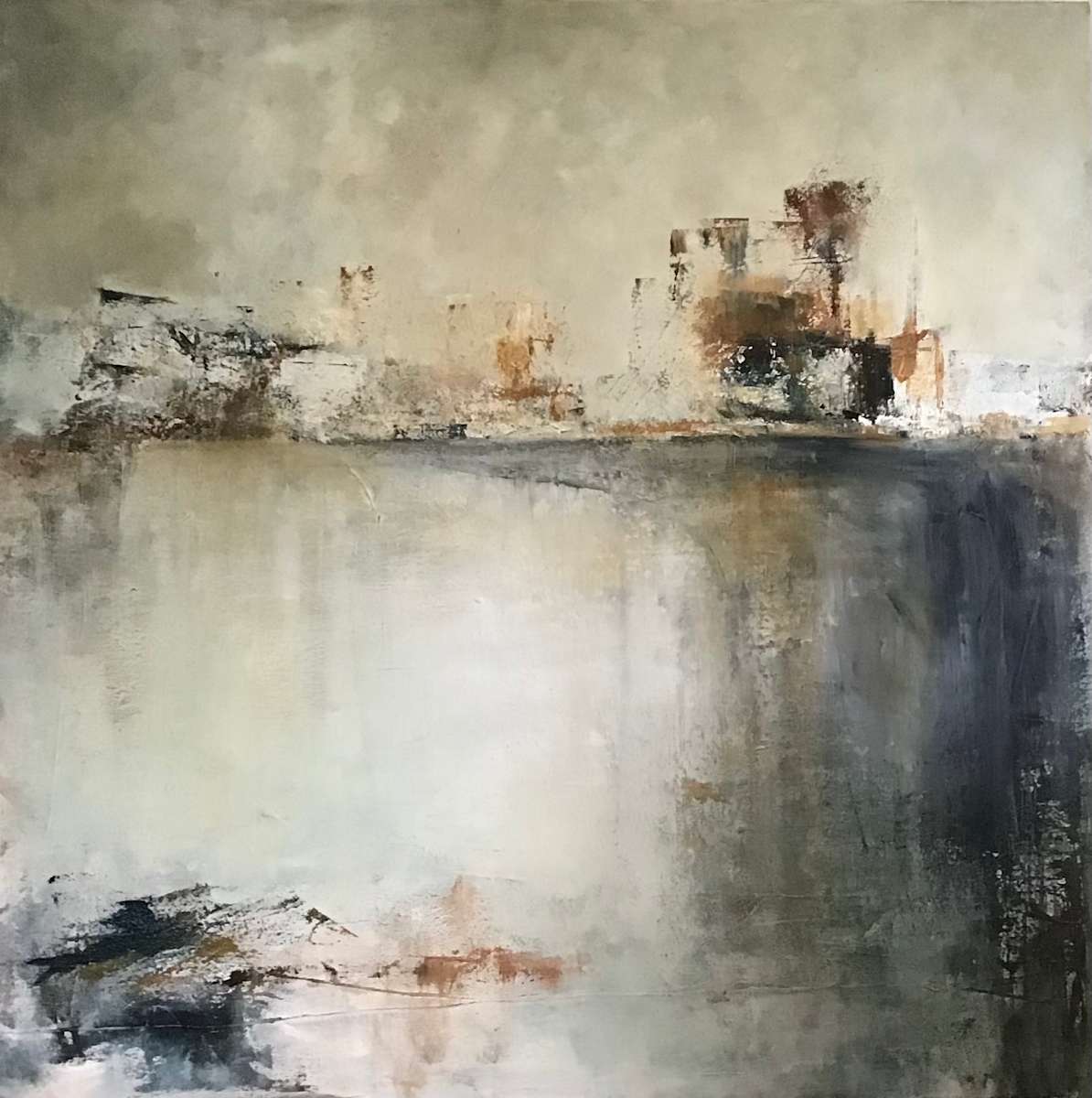 ‘Playful Pelagos’ by Marina Emphietzi  Image: Marina is well known for her evocative seascape paintings.
Her works depict strong emotions and intense energy while also telling a story. They serve as a metaphor for our passing through life and living in a world where materialism and technology are dominant; they convey feelings of memory, time, happiness, sorrow, and even "nostos" (the Greek word for "homecoming").
Her paintings, created with vigour, have playful textures and a modern art style. 

They bring up faded memories of being near water, the sound of rumbling waves, and the sensation of a warm breeze across skin. Her artworks, a metaphor for the transient human experience, suggest that we flow through life, ever-changing.
Marina wants her art to relate to our human desire to hold onto our memories across time.

