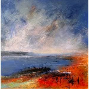 ‘Low tides’ by Marina Emphietzi  Image: Marina is well known for her evocative seascape paintings.
Her works depict strong emotions and intense energy while also telling a story. They serve as a metaphor for our passing through life and living in a world where materialism and technology are dominant; they convey feelings of memory, time, happiness, sorrow, and even "nostos" (the Greek word for "homecoming").
Her paintings, created with vigour, have playful textures and a modern art style. 

They bring up faded memories of being near water, the sound of rumbling waves, and the sensation of a warm breeze across skin. Her artworks, a metaphor for the transient human experience, suggest that we flow through life, ever-changing.
Marina wants her art to relate to our human desire to hold onto our memories across time.
