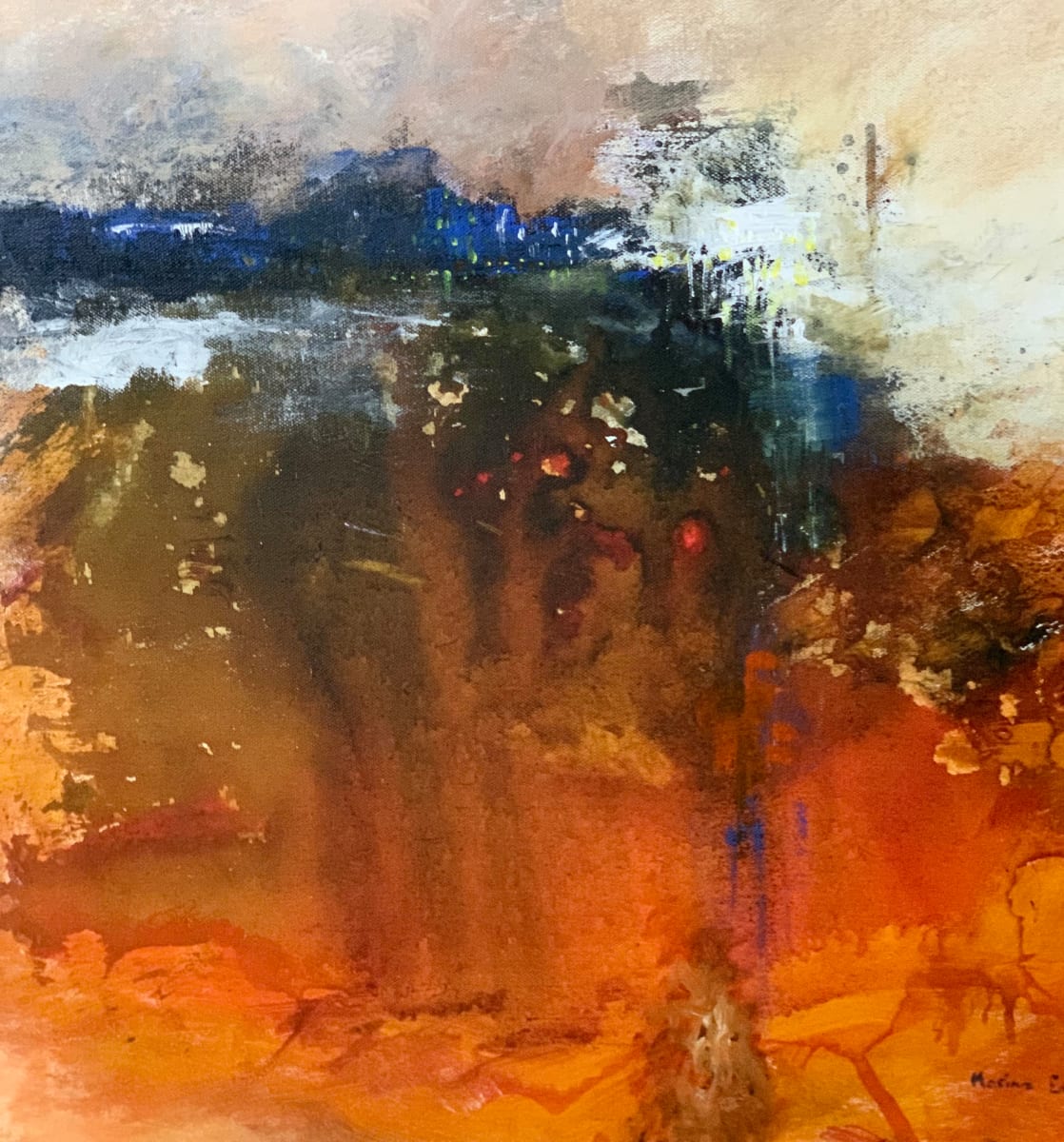 Night By The Sea (Klysso) by Marina Emphietzi  Image: Depicting swirling, spiraling waves crashing against rocks symbolising the forceful sometimes violent impact of certain moments in time where change is inevitable and sudden.