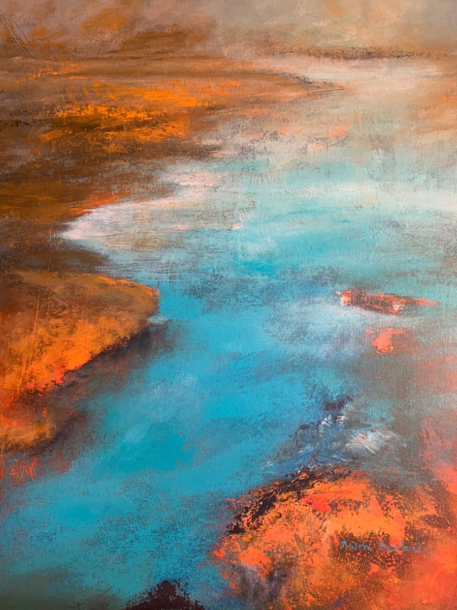 The Sea’s Edge by Marina Emphietzi  Image: For me,  art started as a technique to perfect my skills but over time it has become more meaningful and personal.
Water and the marine environment is where I get my inspiration from.
I enjoy many media such as acrylics, oils , inks and mixed media. Oil is my favourite. 
With my art you can bring the seaside into your home. Explore a selection of sea- inspired artworks to transform your home.