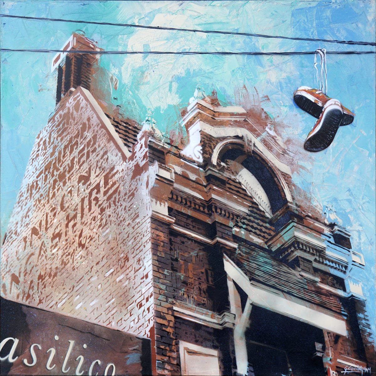 Footloose by Geoff Cunningham  Image: This is based on a photo I took Bridport Street, Albert Park Melbourne. Though I had walked this street dozens of times a had never noticed the beautiful ghost signage on the side of this amazing building - sometimes we all need to change our perspectives and just look up…
