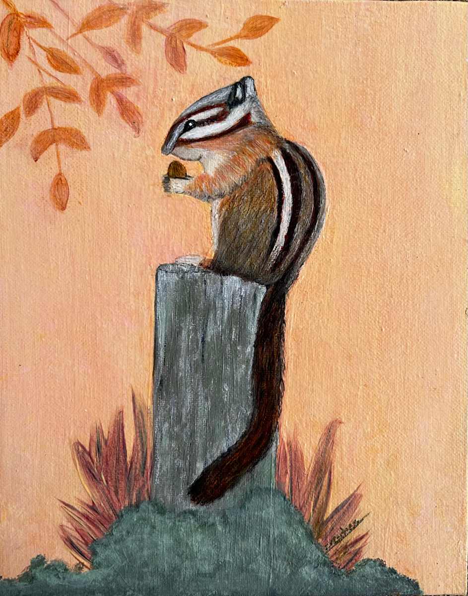 Chipmunk on Post by Debbi Estes, Image 1.