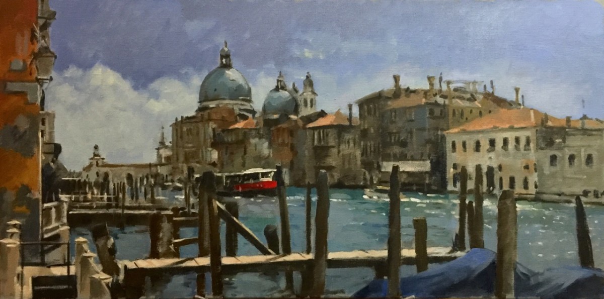 Grand Canal and Santa Maria della Salute, midday sun by Andrew Hird 
