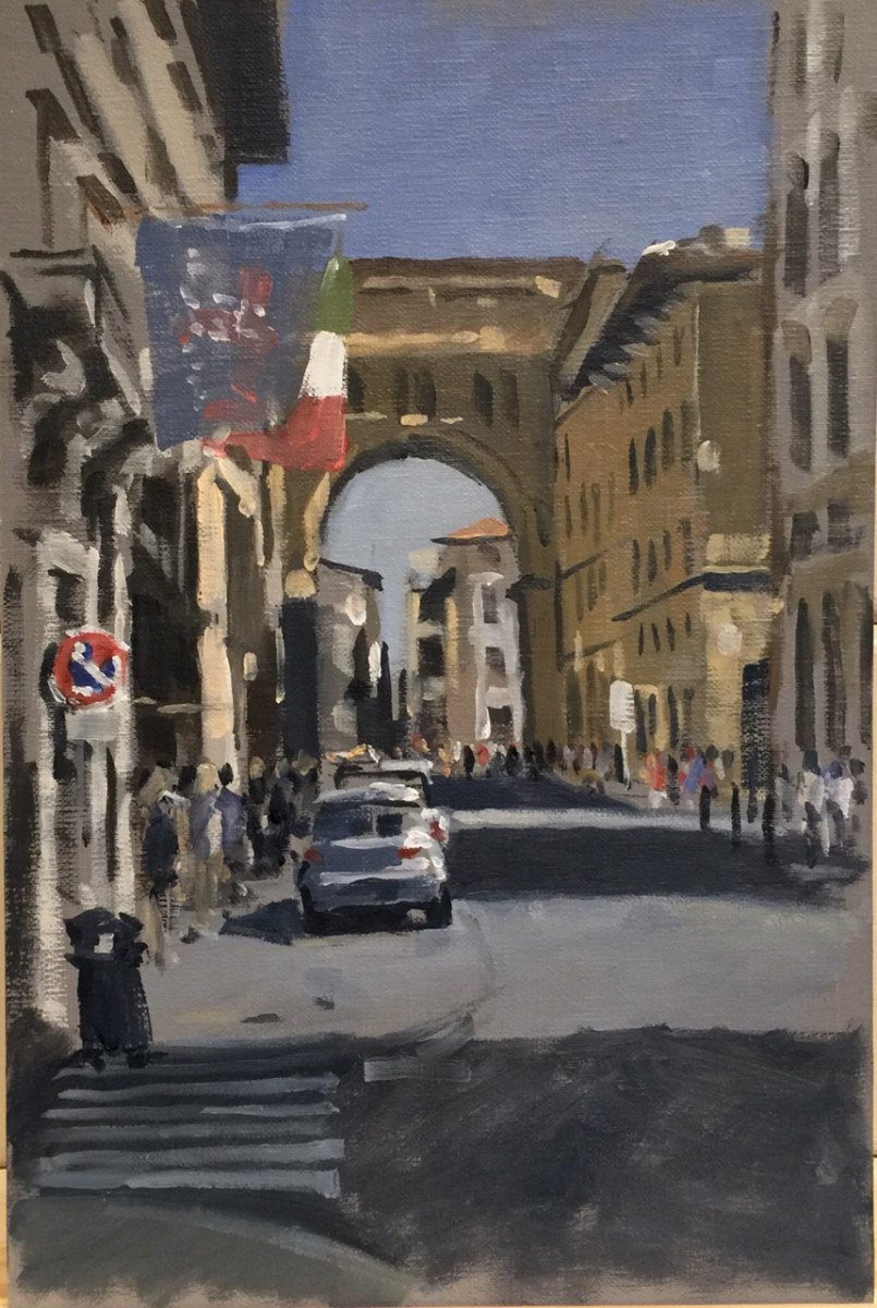 Via degli Strozzi, Florence, afternoon sun by Andrew Hird 
