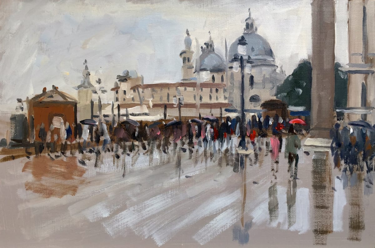 Across the Molo and Salute, rain by Andrew Hird 