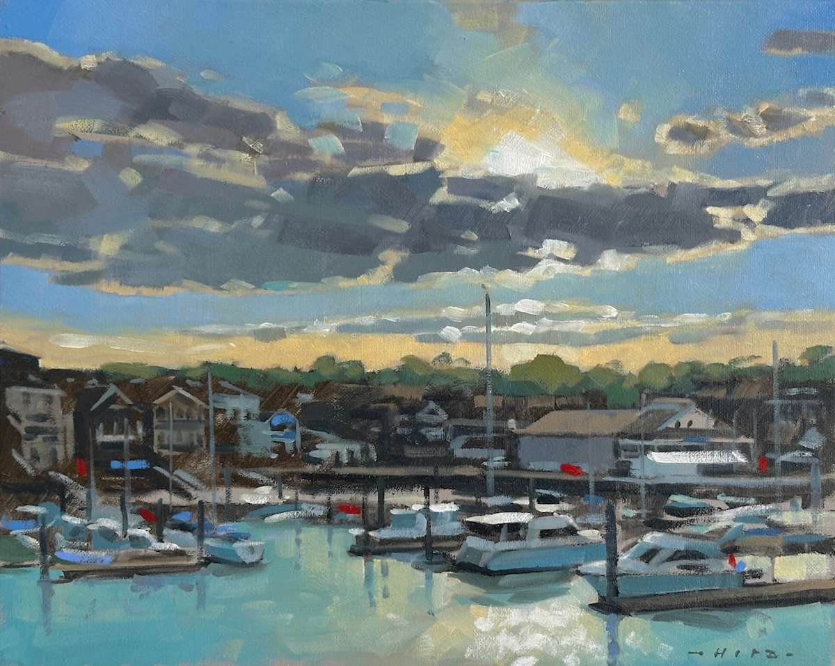 Cowes, evening sky by Andrew Hird RSMA, Image 1.