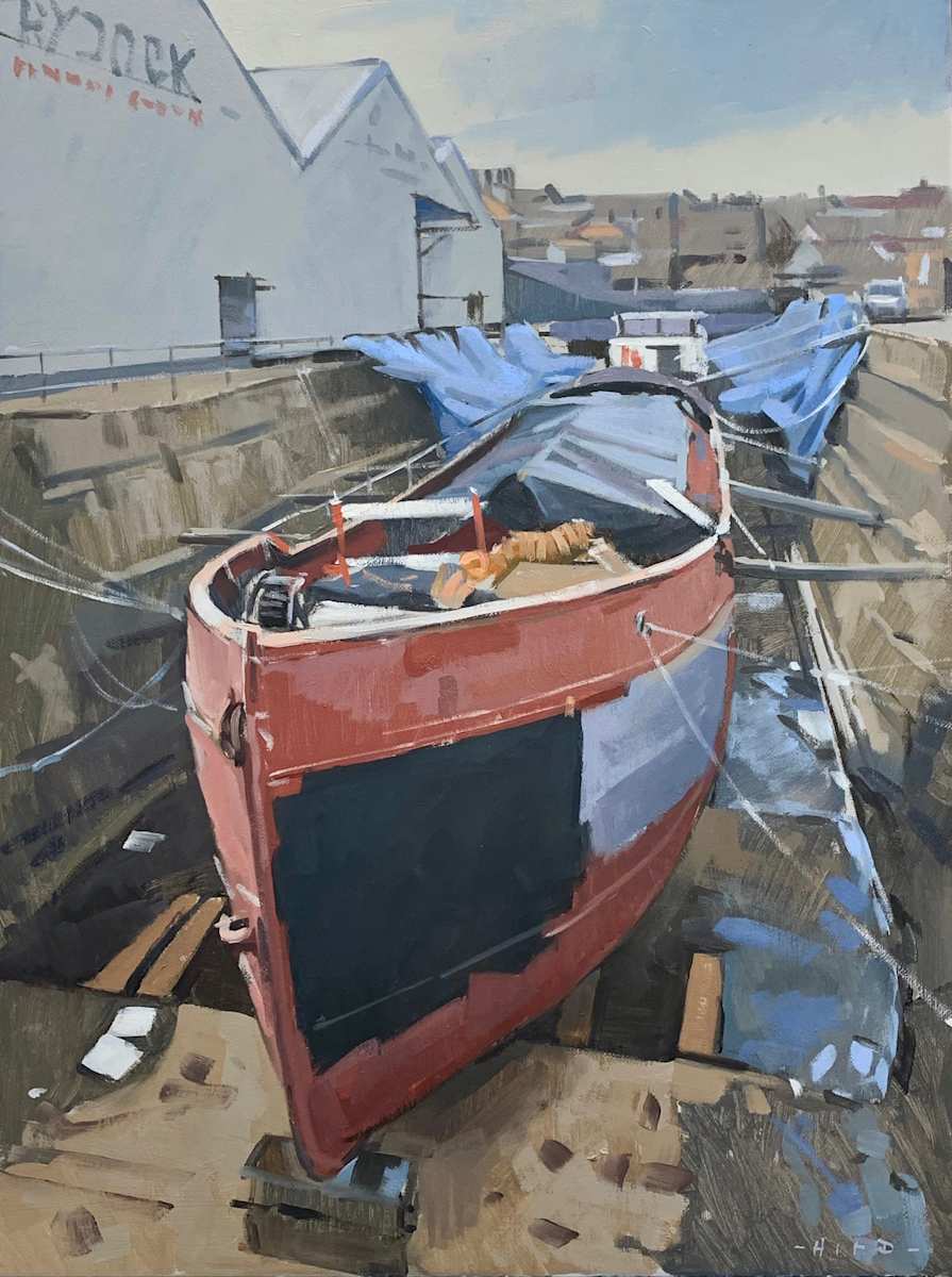 Drydock, Penzance by Andrew Hird RSMA, Image 2.