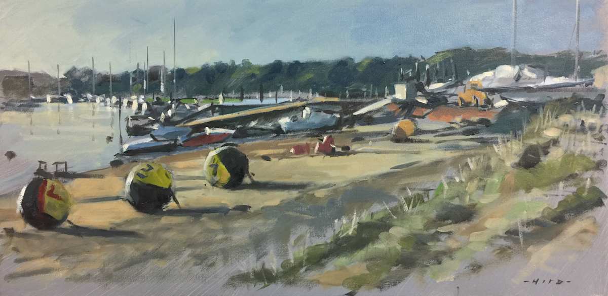 Evening sun and mooring buoys, Bembridge by Andrew Hird ARSMA 