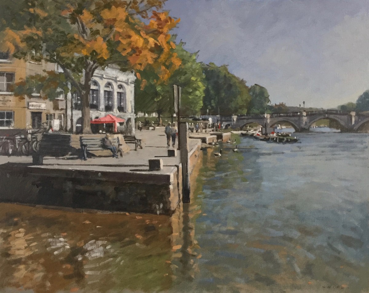 Richmond riverside, high tide by Andrew Hird, Image 1.