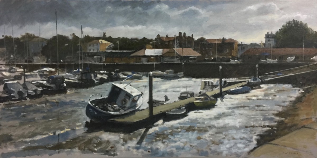 Ryde harbour, low tide, winter sun by Andrew Hird 