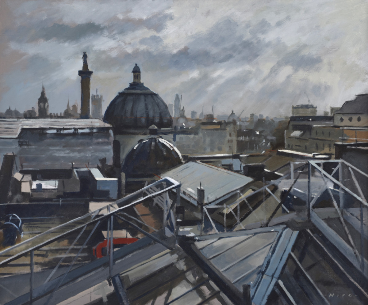 Rooftops around Trafalgar Square, winter showers by Andrew Hird 