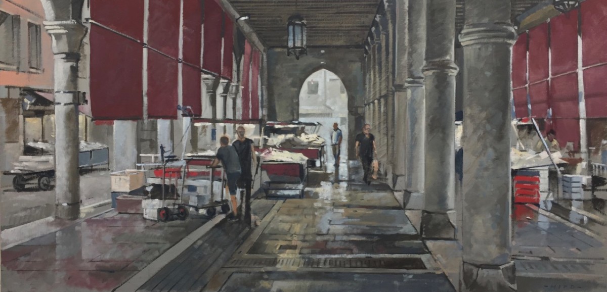 Rialto Fish market, Venice by Andrew Hird ARSMA 