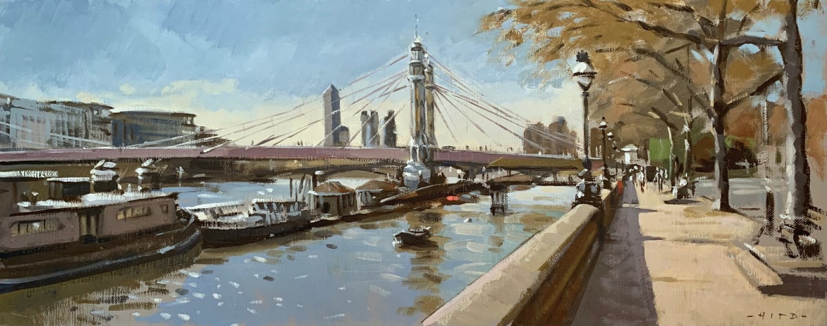 Spring afternoon, Chelsea Embankment by Andrew Hird 