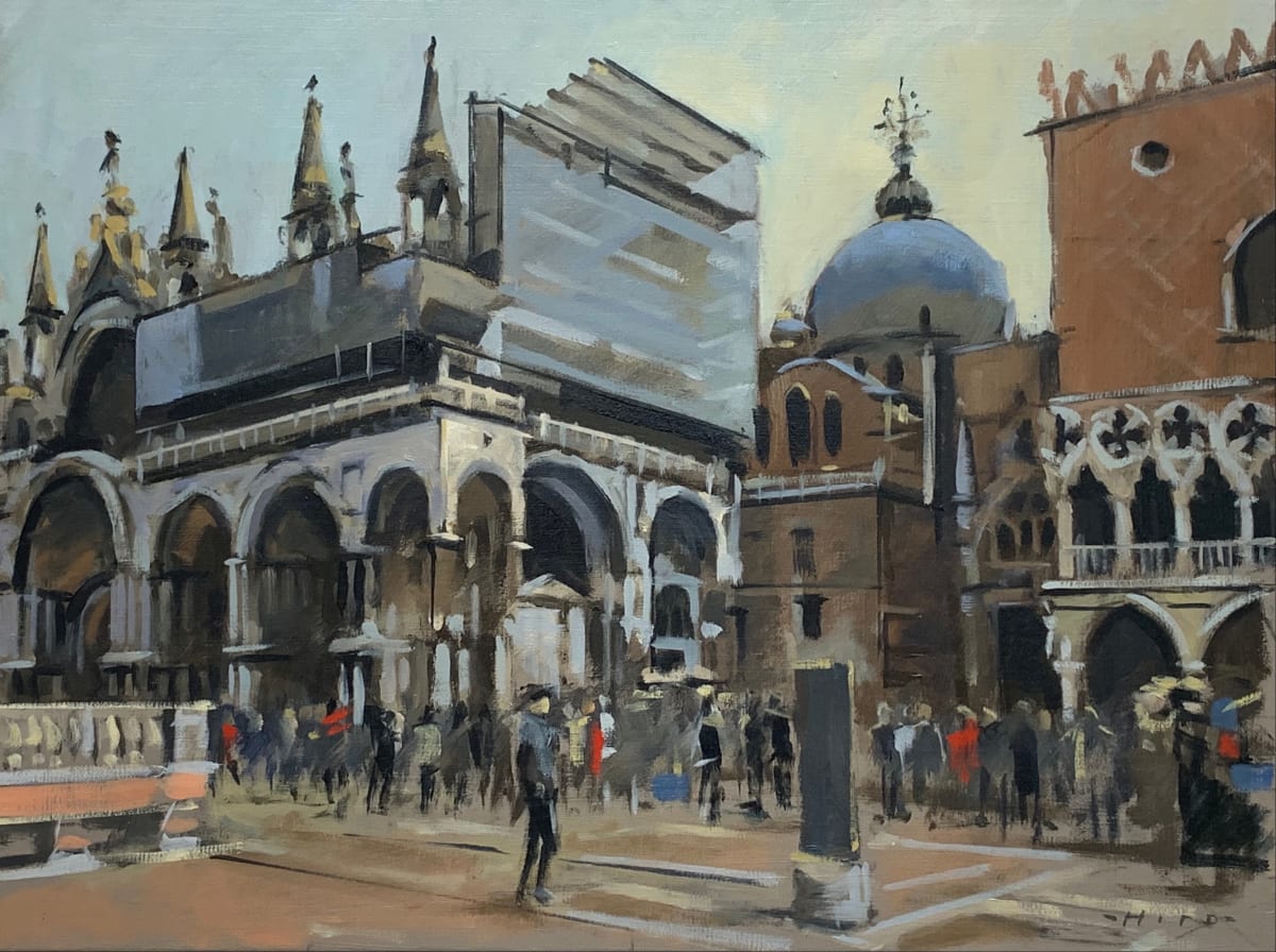 Morning crowds, Piazzetta San Marco by Andrew Hird ARSMA 