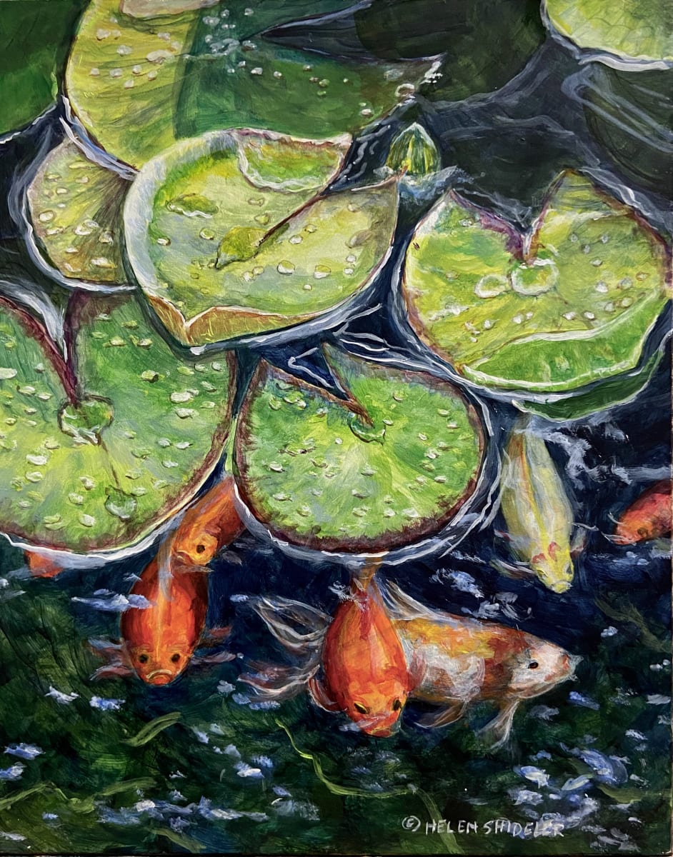 Backyard Pond by Helen Shideler 