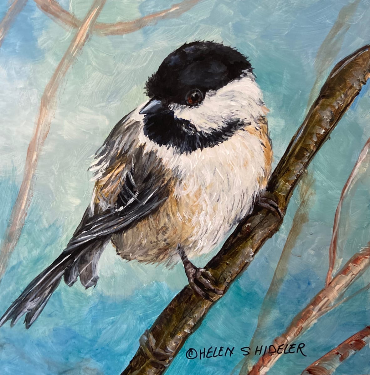 Posing Pretty by Helen Shideler  Image: Chick a Dee painting