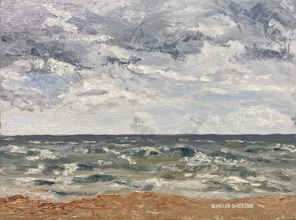 August Squall at the Beach I by Helen Shideler 