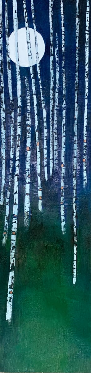 Birches Dancing Beneath The Moon by Susan Wallis, Image 1.