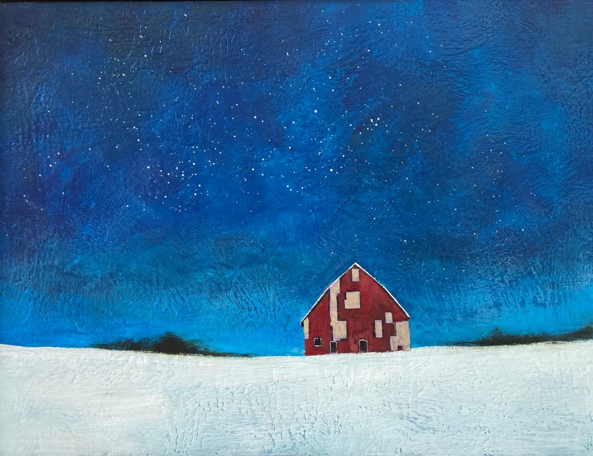 Stars Over a Patchwork Barn by Susan  Wallis 