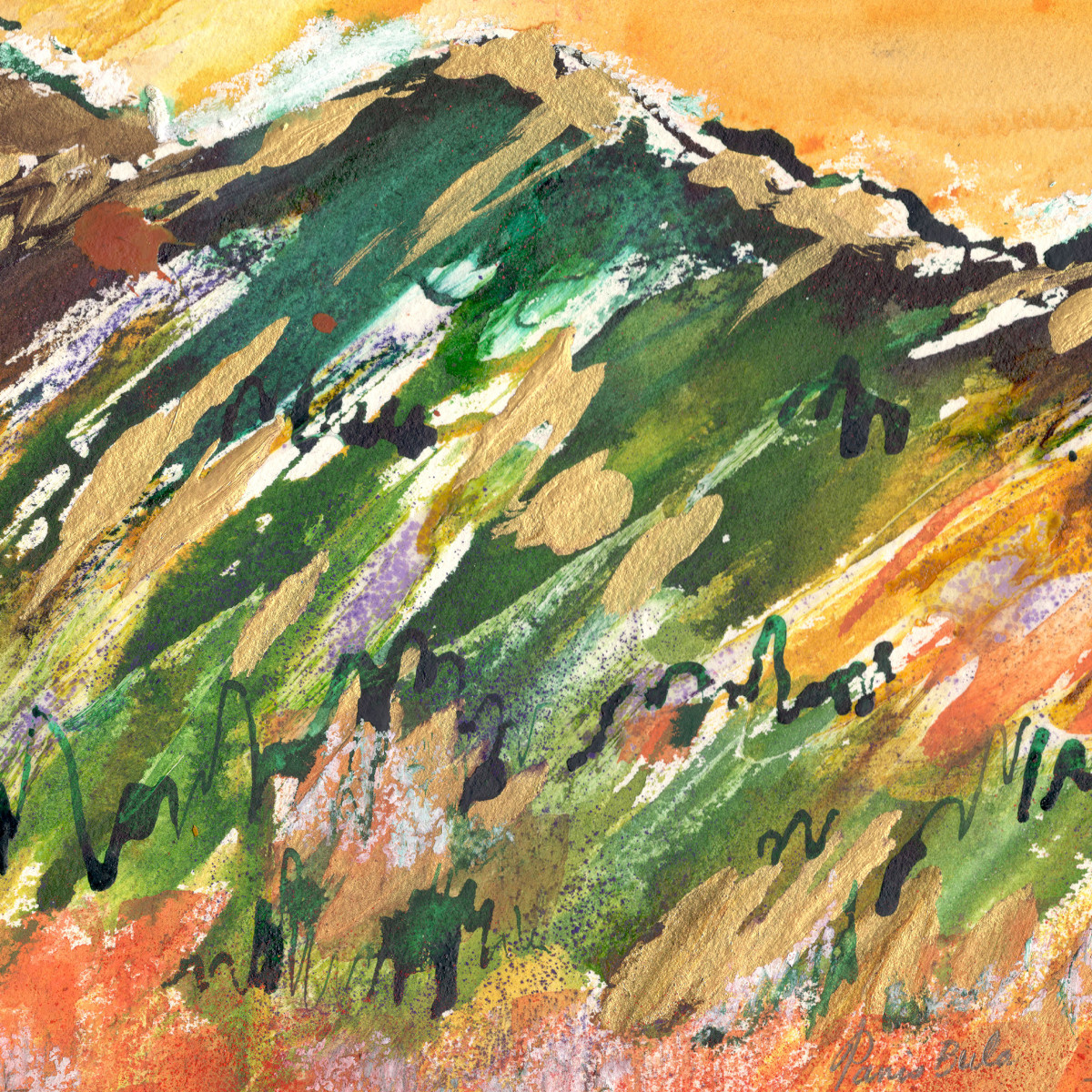 Green Mountain Yellow Sky by Tanis Bula 