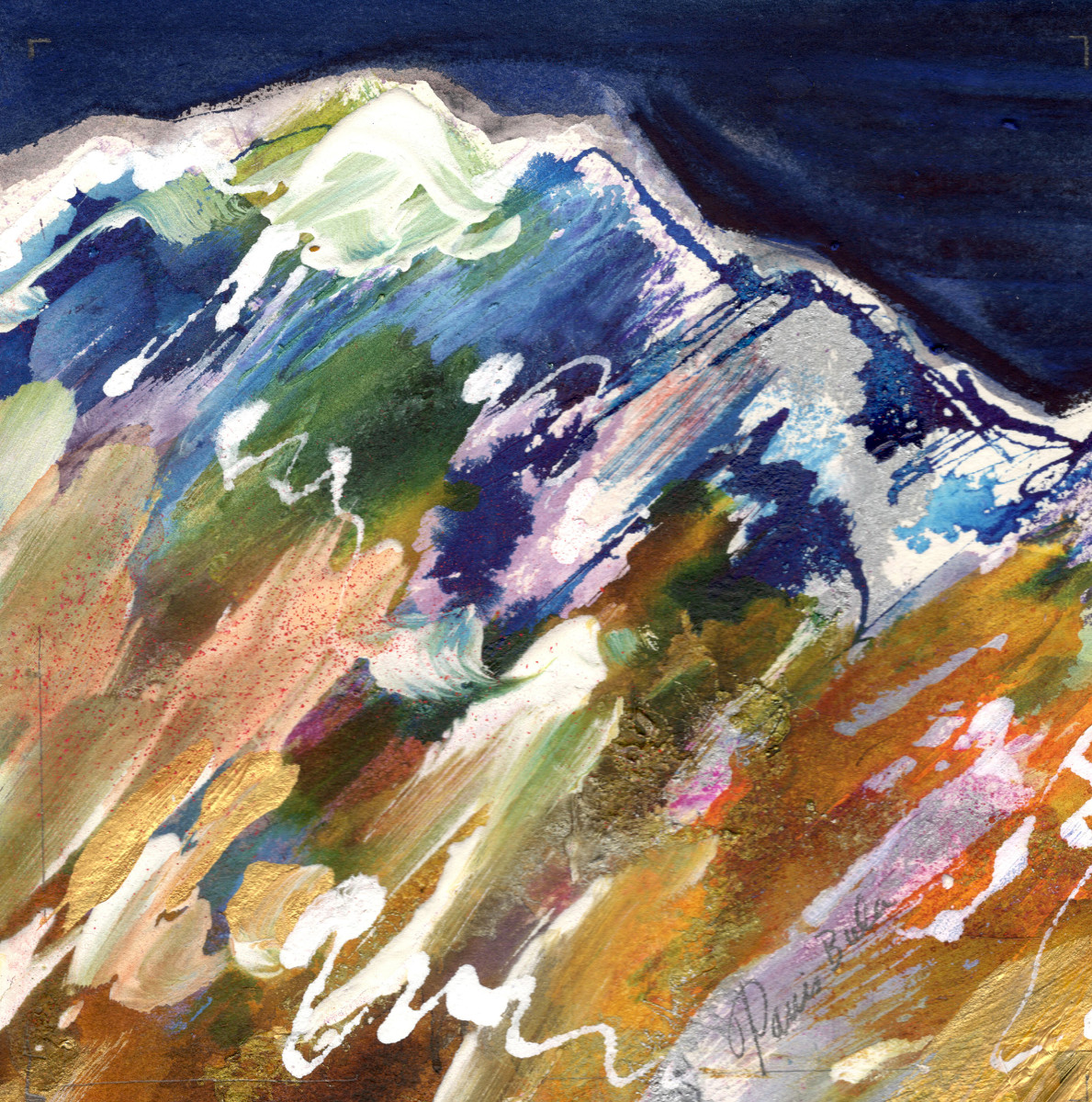 Mountain Dark Blue sky by Tanis Bula 