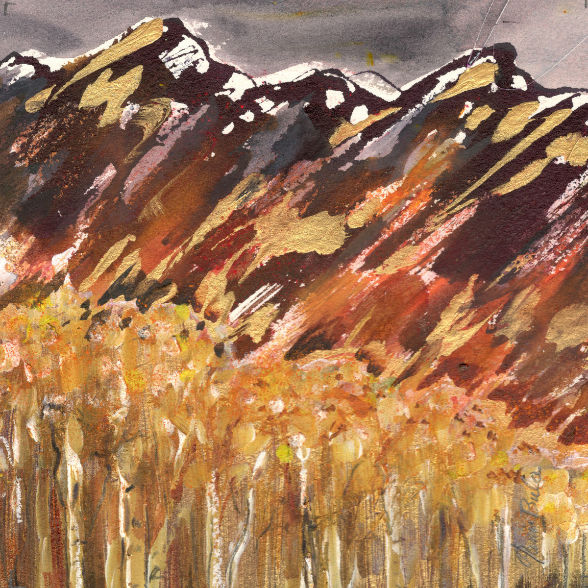 Purple Mountain  YellowAspen by Tanis Bula 