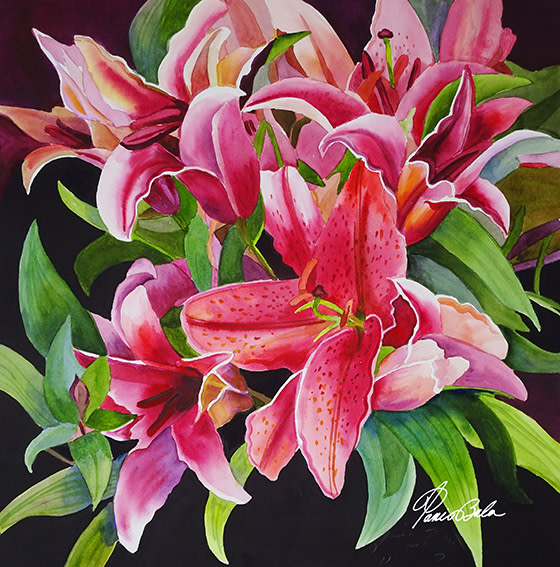 Red Lilies by Tanis Bula, Image 1.