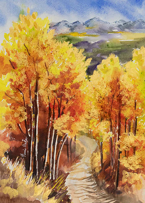 Aspen in Light Path by Tanis Bula 