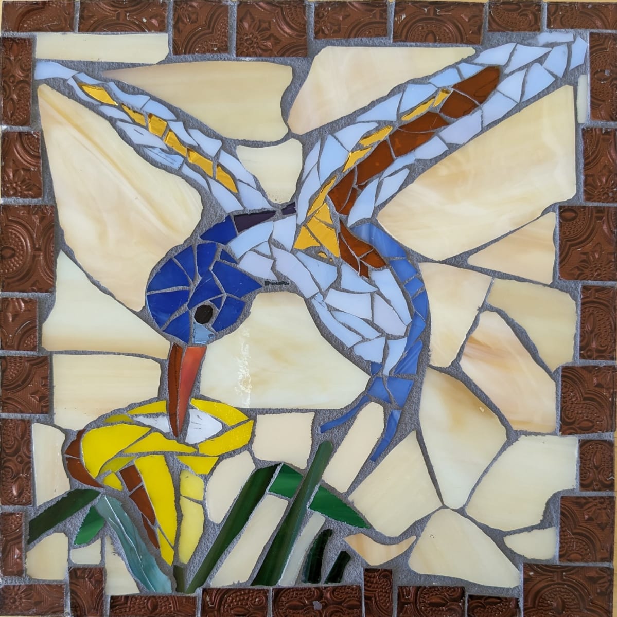 A Hummingbird Named Lily by Andrea L Edmundson  Image: A Hummingbird Named Lily-finished with gray grout