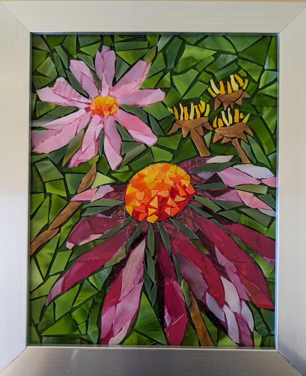 Cone Flowers by Andrea L Edmundson  Image: Cone Flowers front and framed