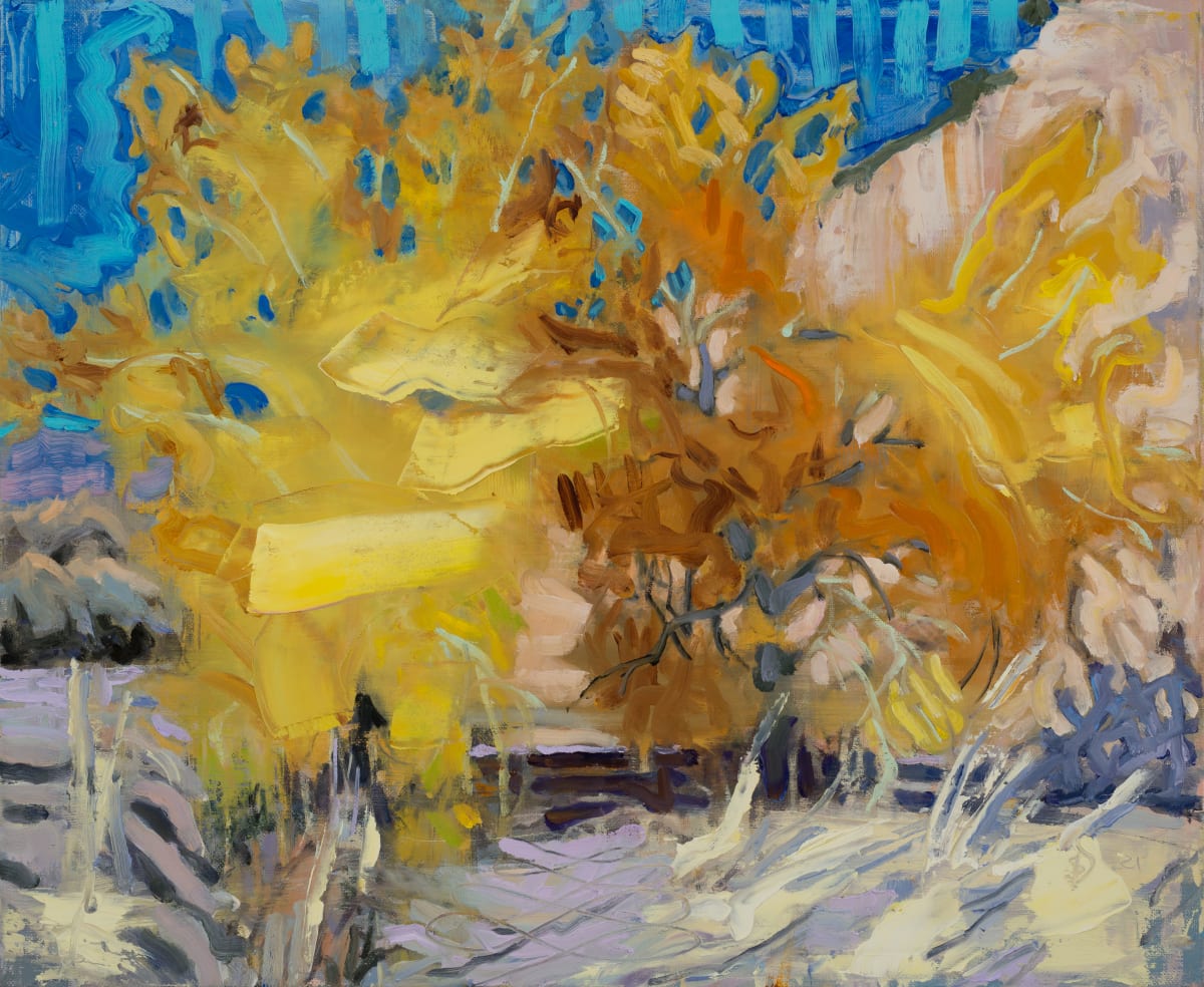 Abiquiu Wash Cottonwoods by Shawn Demarest  Image: Studio painting following 2 plein air sessions