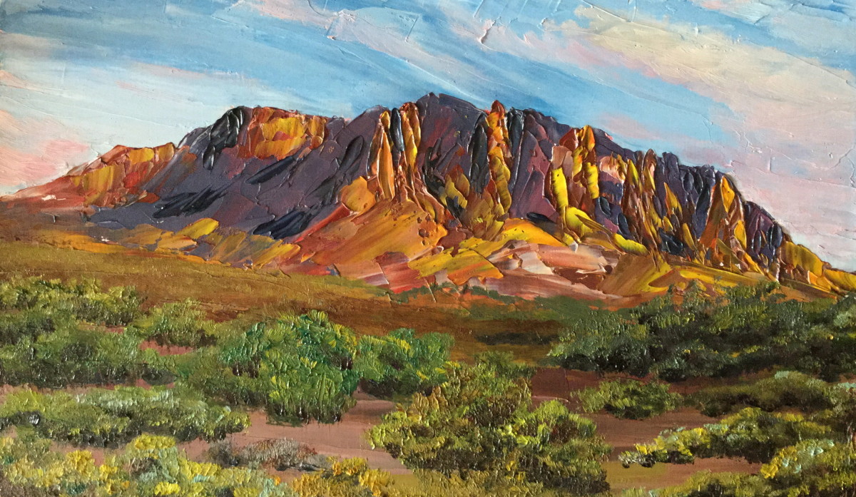 Superstition Mountains by Merrie Taverna 