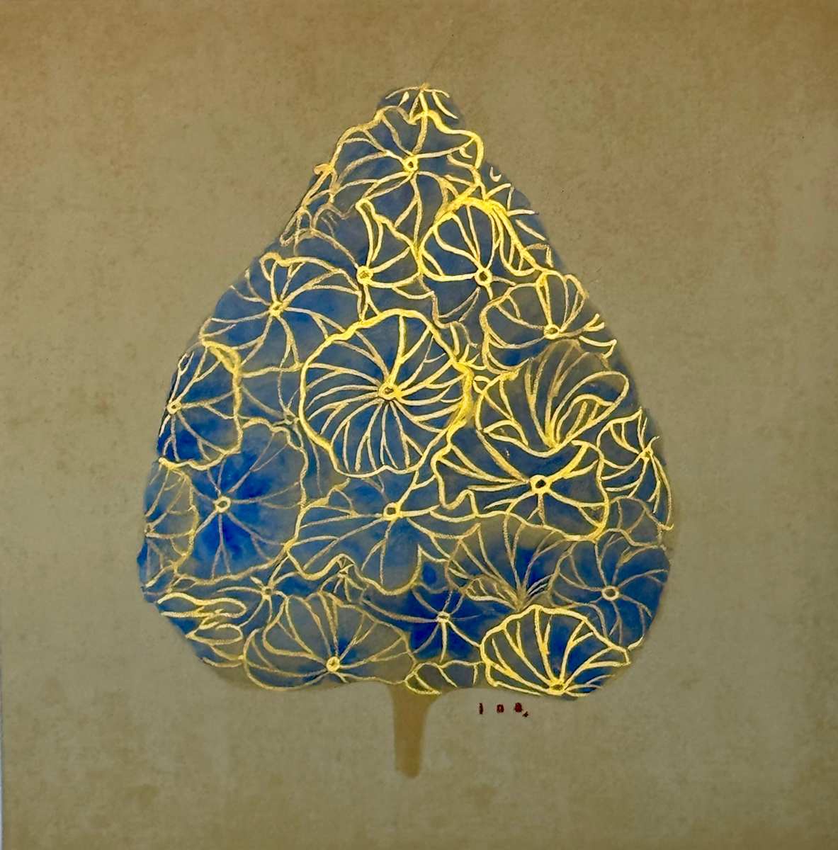 Mėlynas auksinis lapas / Blue golden leaf by Ina Loreta Savickiene 