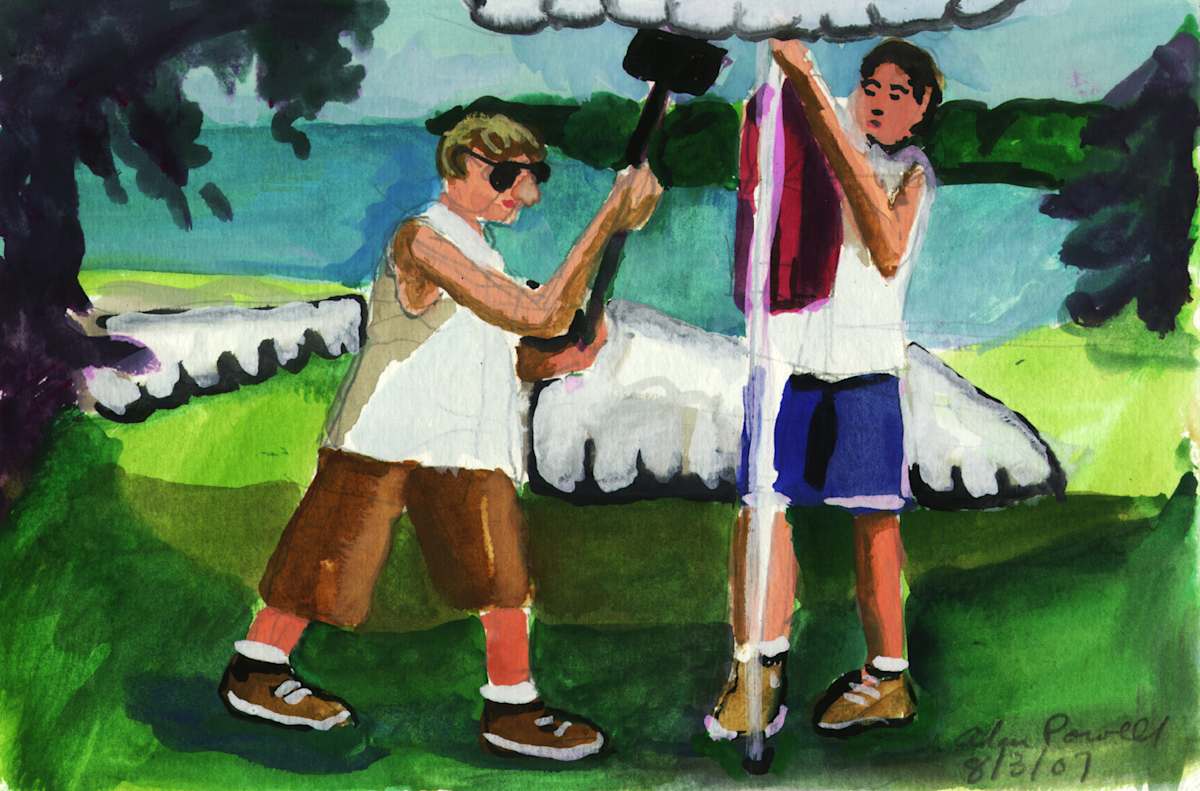 August 2, 2007 Putting up a Flag by Alan Powell, Image 1.