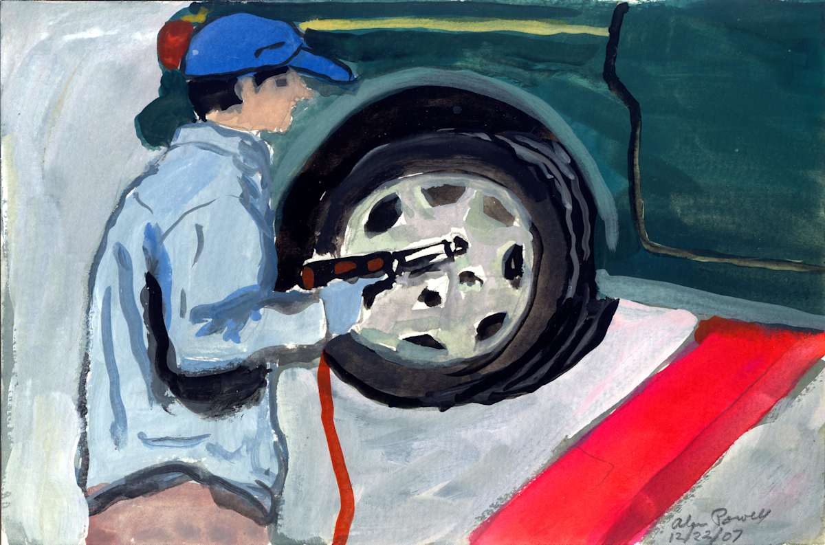 December 22, 2007 Filling Tires  by Alan Powell, Image 1.