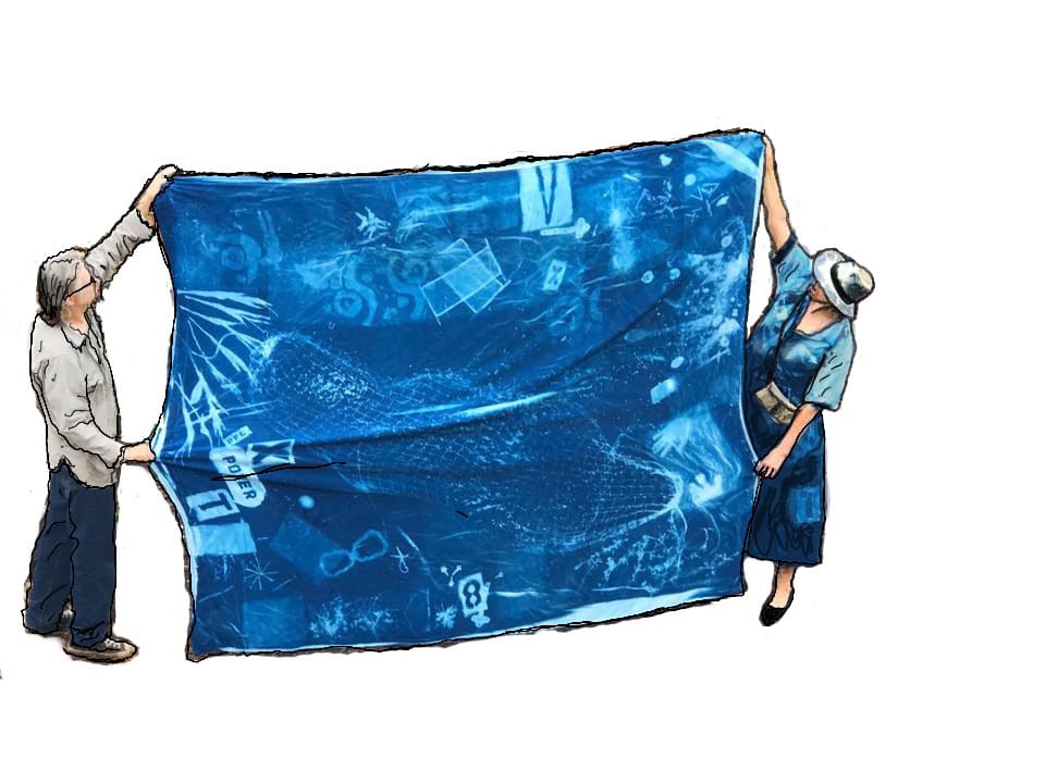 Monochrome Mama Shows Her True Colors  Image: Debra: Cyantype quilt