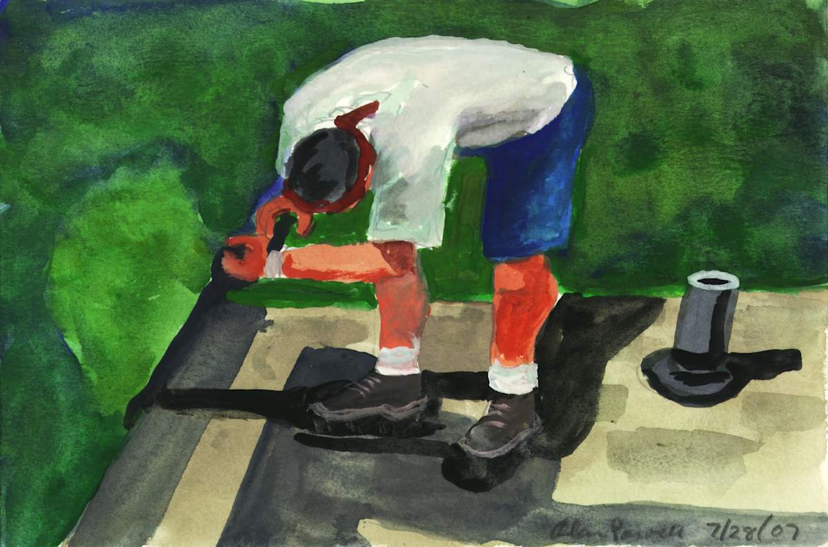July 28, 2007, Ross on Roof by Alan Powell, Image 1.