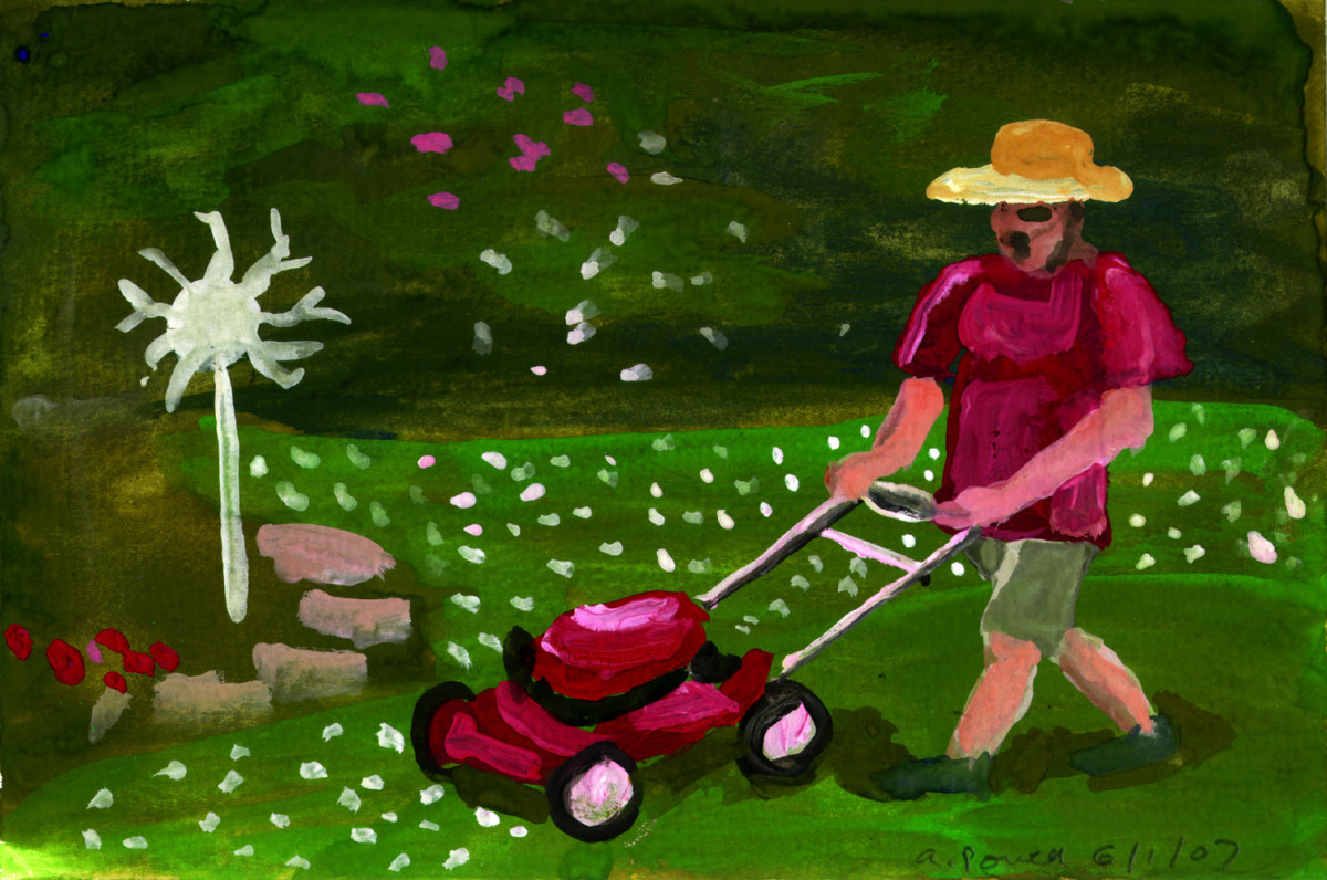 June 1, 2007 Alan Mowing Lawn by Alan Powell 