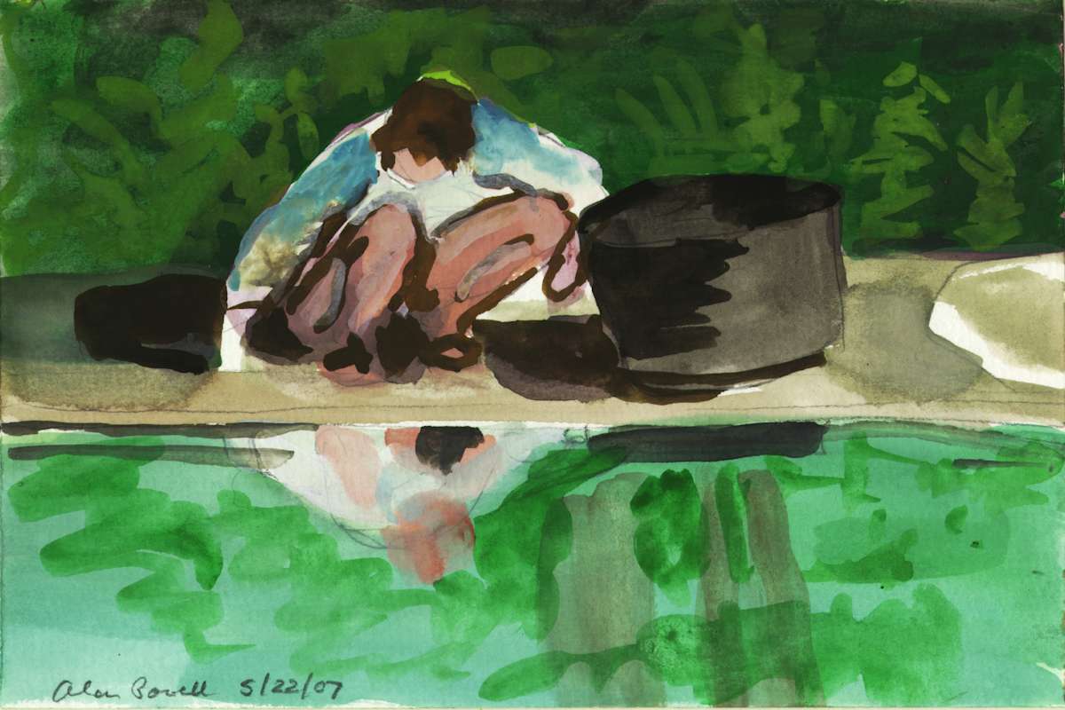 May  22, 2007 Connie Weeding by the Pool by Alan Powell, Image 1.