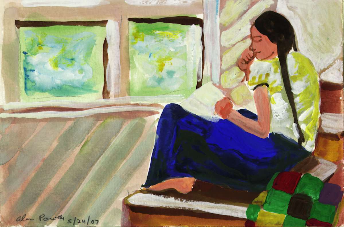 May 24, 2007 Girl Reading by Window Wall by Alan Powell, Image 1.