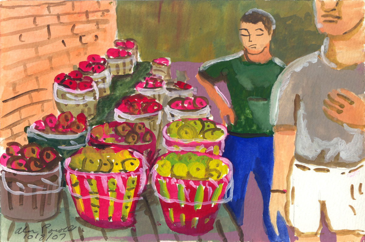 October 8, 2007; Buying Fruit in the Grange by Alan Powell 