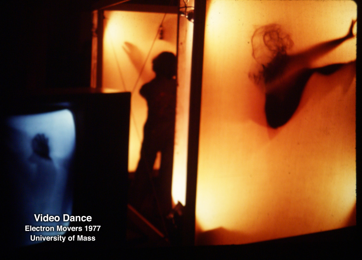 Video Dance , live video performance, University of Mass, 1977 by Alan Powell 