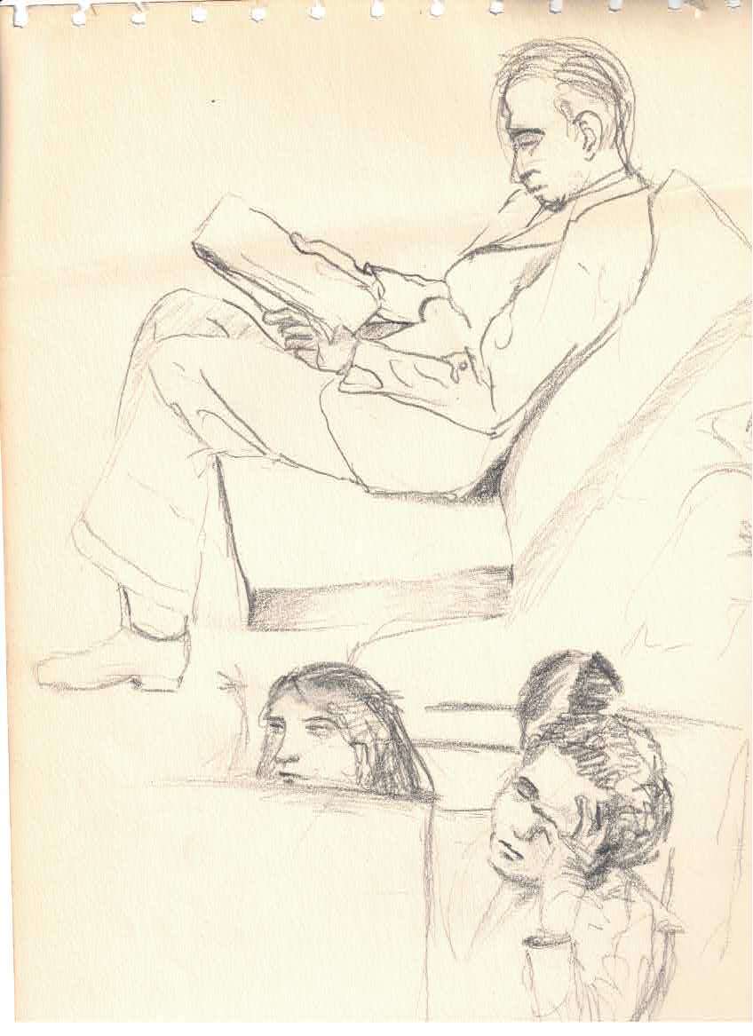 Drawing Train Ride Home. 1969 by Alan Powell, Image 1.