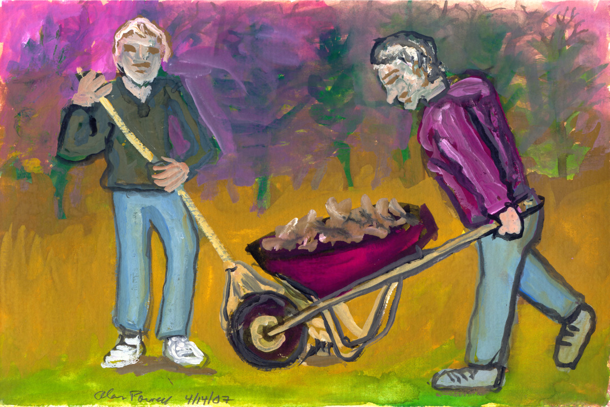 April 14 2007; Raking Leaves by Alan Powell 