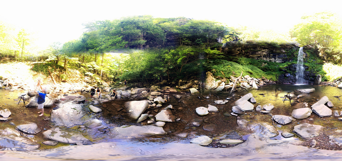 Artist at Patterkill Falls by Alan Powell 