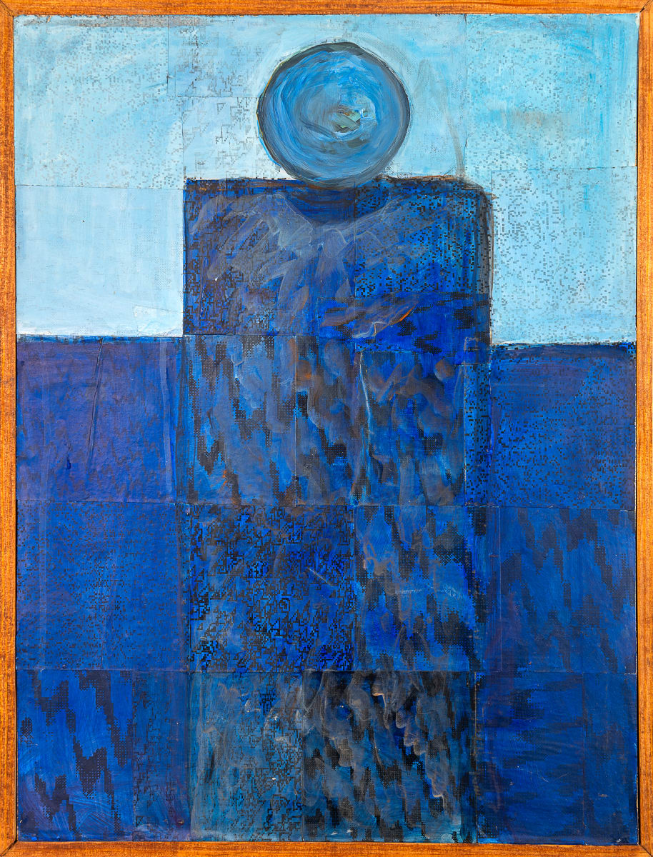 Blue Monolith with Circle by Alan Powell 