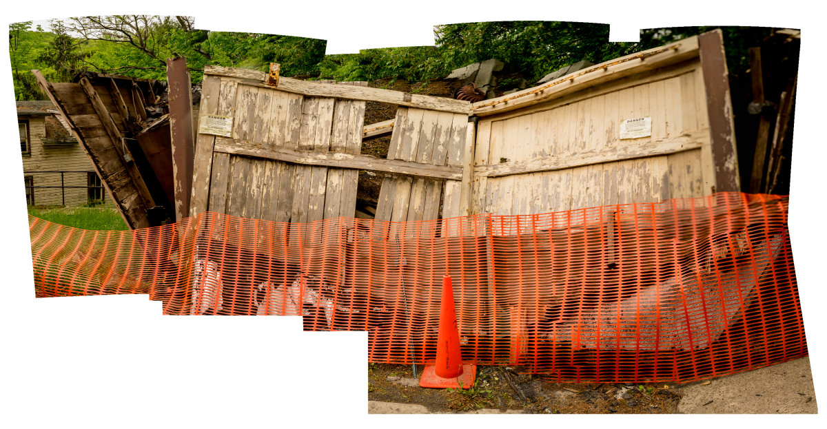 Fallen Garage Landscape by Alan Powell 