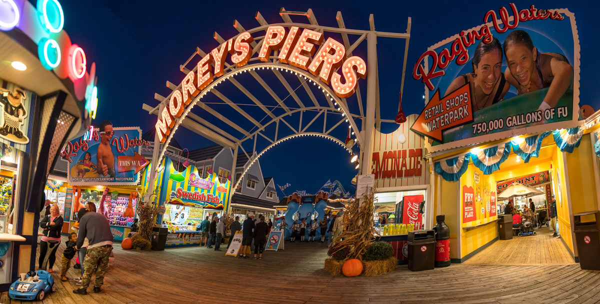 Morey's Piers at Night by Alan Powell 
