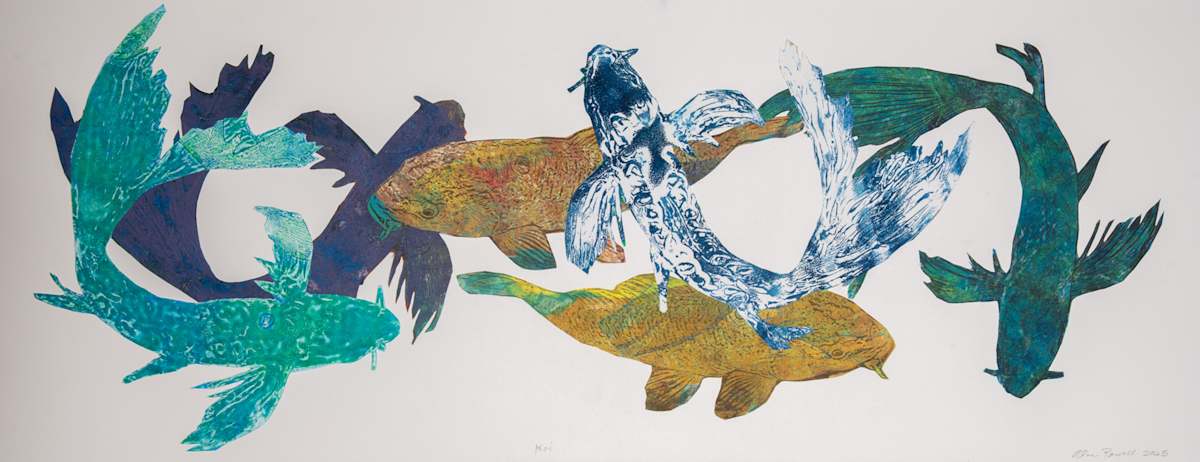 Koi-Monoprints by Alan Powell  Image: Koi#1