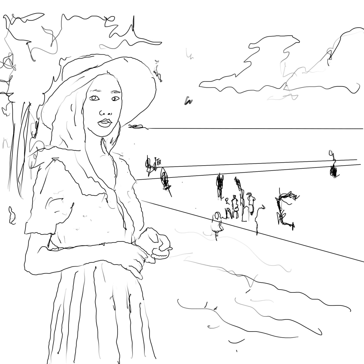Beach Day For Qing - B&W, Image 1.